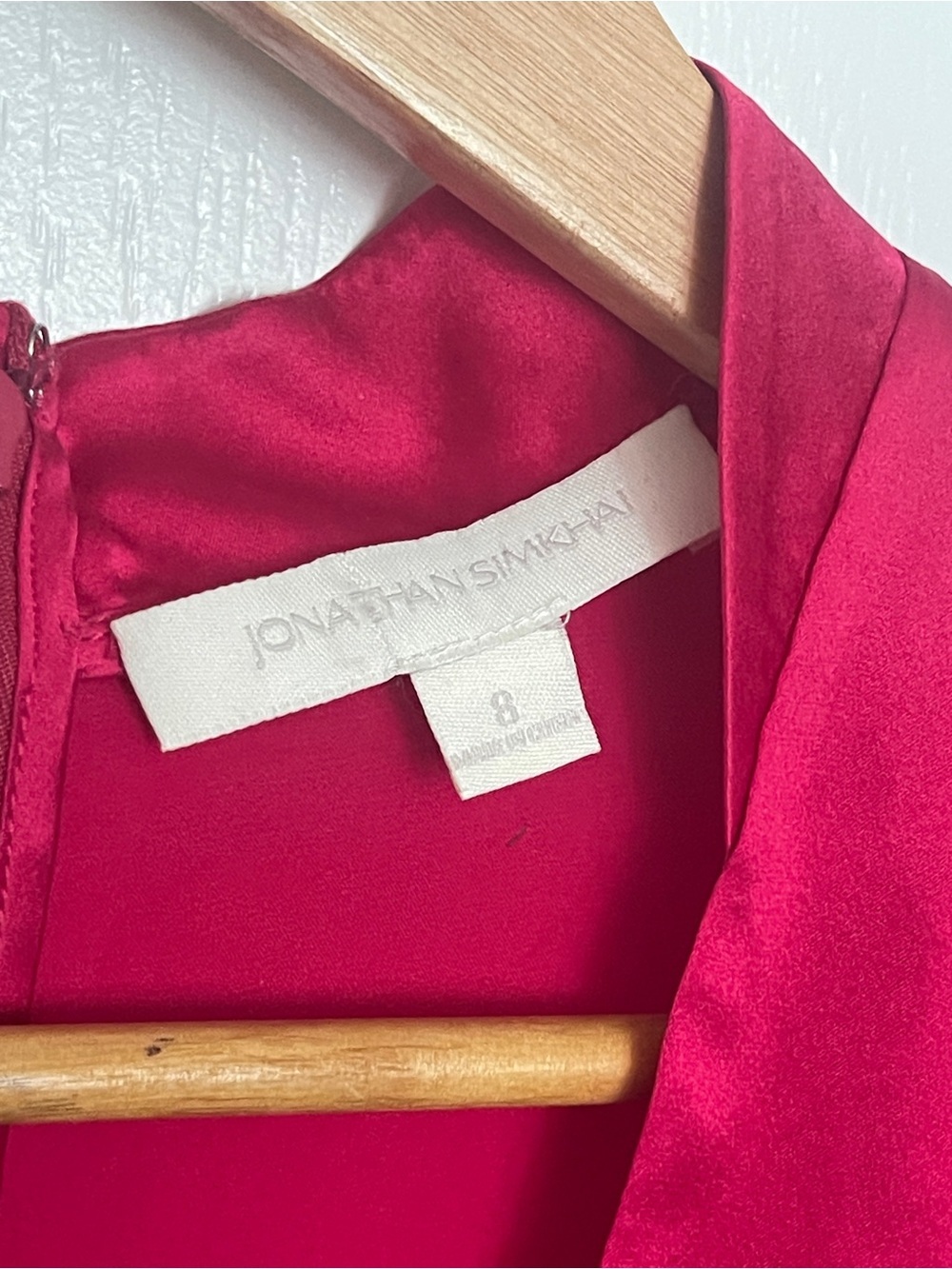 JONATHAN SIMKHAI Tamara Twist Front Top Blouse Hot Pink Twist Front 100% Silk 8 - Picture 3 of 8